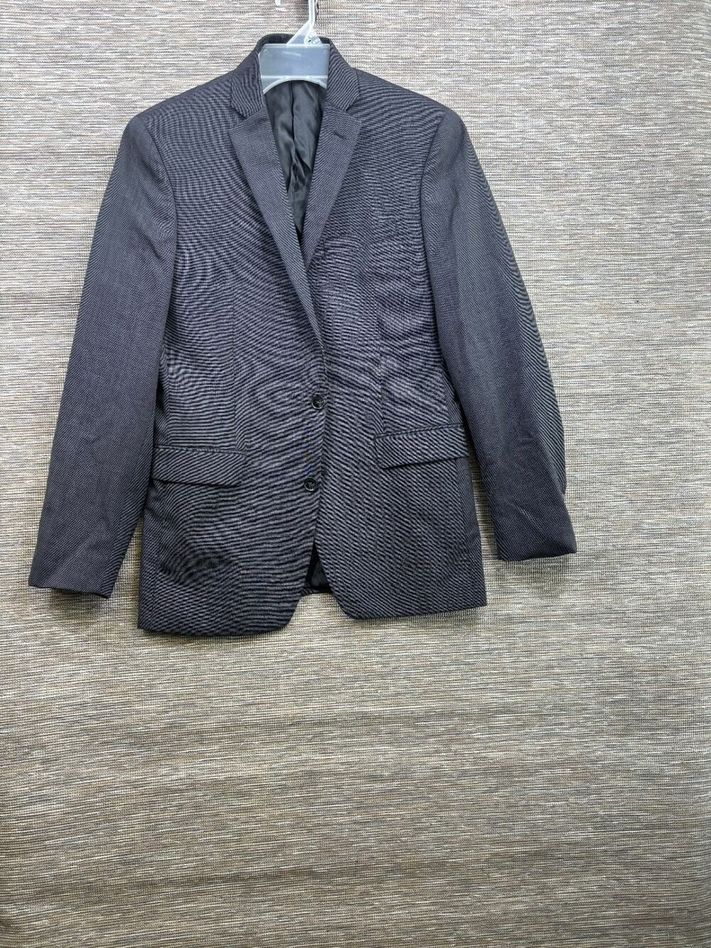Bar III 100% Wool Mens Slim fit Suit Jacket Blazer Size 38R Dark Gray Two Button